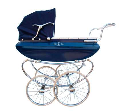 An old vintage baby carriage