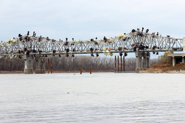 December 4, 2012 the main span of the 54 year old Blanchette Bridge on interstate highway 70 over the Missouri River in St. Charles, Missouri, one of the first bridges built during the Eisenhower era interstate highway system project, was demolished with explosives to make way for a new bridge.