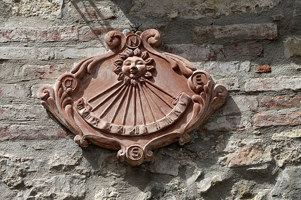 istock Old sundial in a rural building. 158789155