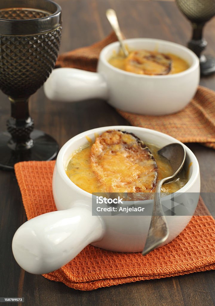 French onion soup Baked Stock Photo