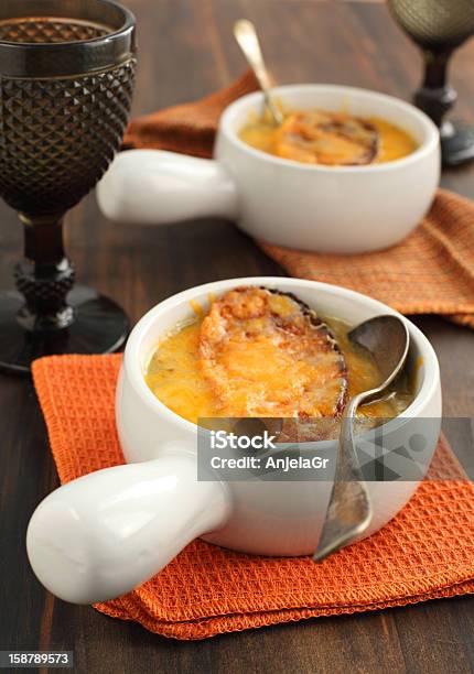 French Onion Soup Stock Photo - Download Image Now - Baked, Bread, Brown