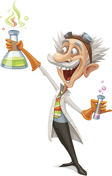 ilustraciones, imágenes clip art, dibujos animados e iconos de stock de científico loco - professor teacher scientist expertise