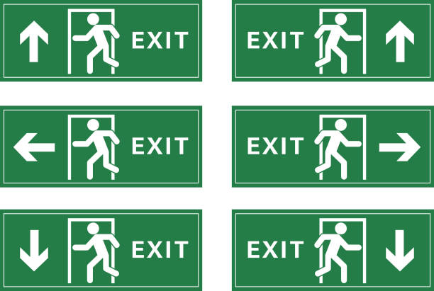 exit sign - 出口標誌 方向標誌 圖片 幅插畫檔、美工圖案、卡通及圖標