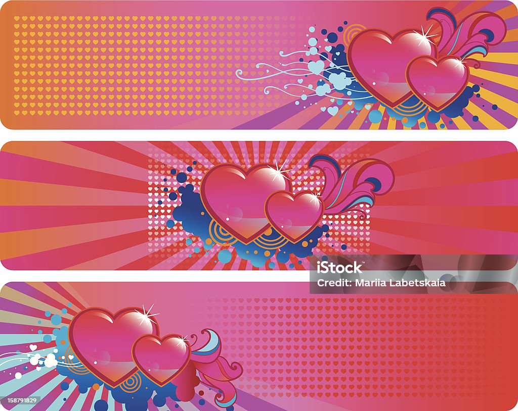 Set of three banners for Valentine's day Set of three banners backgrounds  for Valentine's day. Eps 10 with transparencies.  Pattern stock vector
