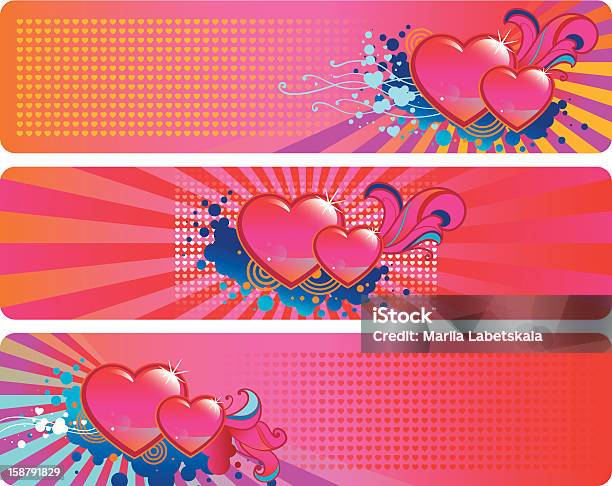 Set Of Three Banners For Valentines Day Stock Illustration - Download Image Now - Pattern, Spotted, Abstract