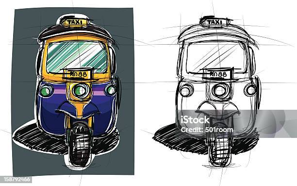 Tajlandia Taksówka Notatniku - Stockowe grafiki wektorowe i więcej obrazów Bangkok - Bangkok, Miasto, Antyki
