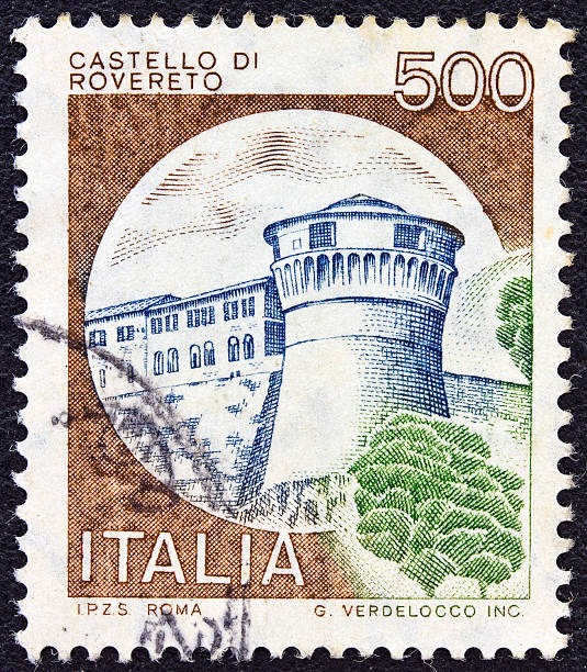 istock Italian stamp shows Rovereto castle (1980) 158792648