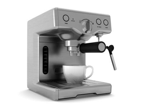 coffee machine isolated on white background with clipping path