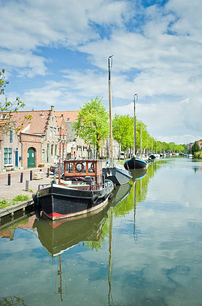 istock Moored Boats On The Canal In Edam, Netherlands 158794467