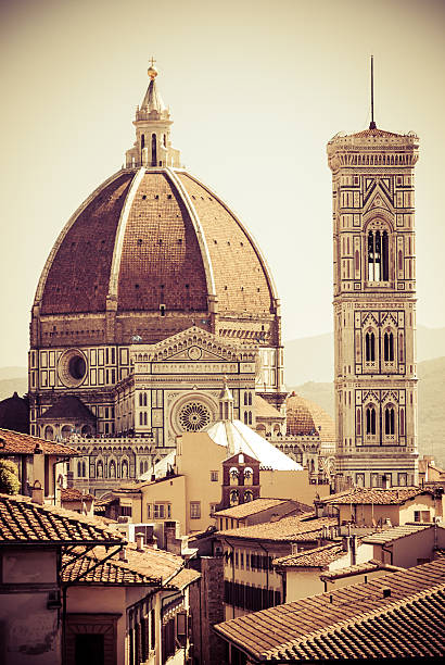 The world-famous Duomo di Firenze - Santa Maria del Fiore church in Firenze (Tuscany, Italy). The Dome was built in 1420-1436 by Filippo Brunelleschi and it's one of the most enduring symbols of the Italian Renaissance.