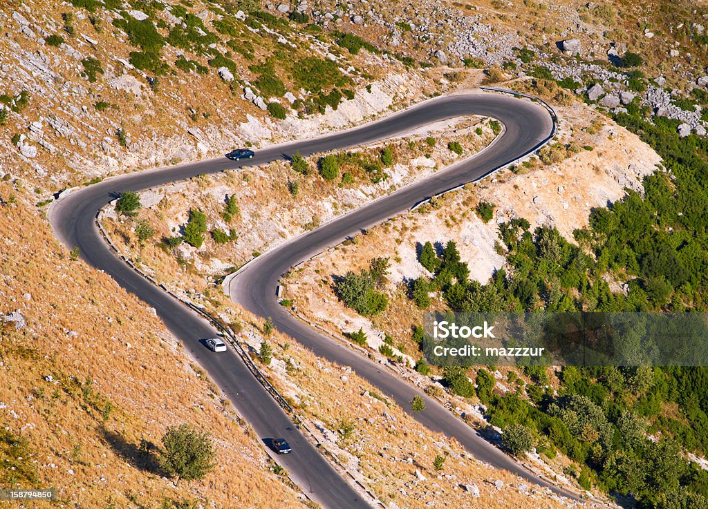 Luftbild von Berg lacet road - Lizenzfrei Asphalt Stock-Foto