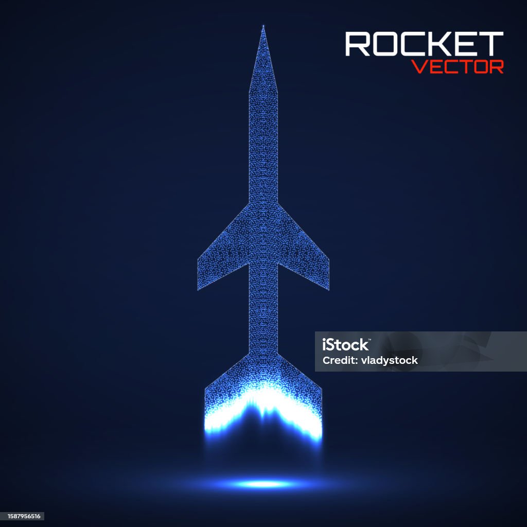Voov Vector Military Rocket With Glowing Dots Stock Illustration - Download Image ...