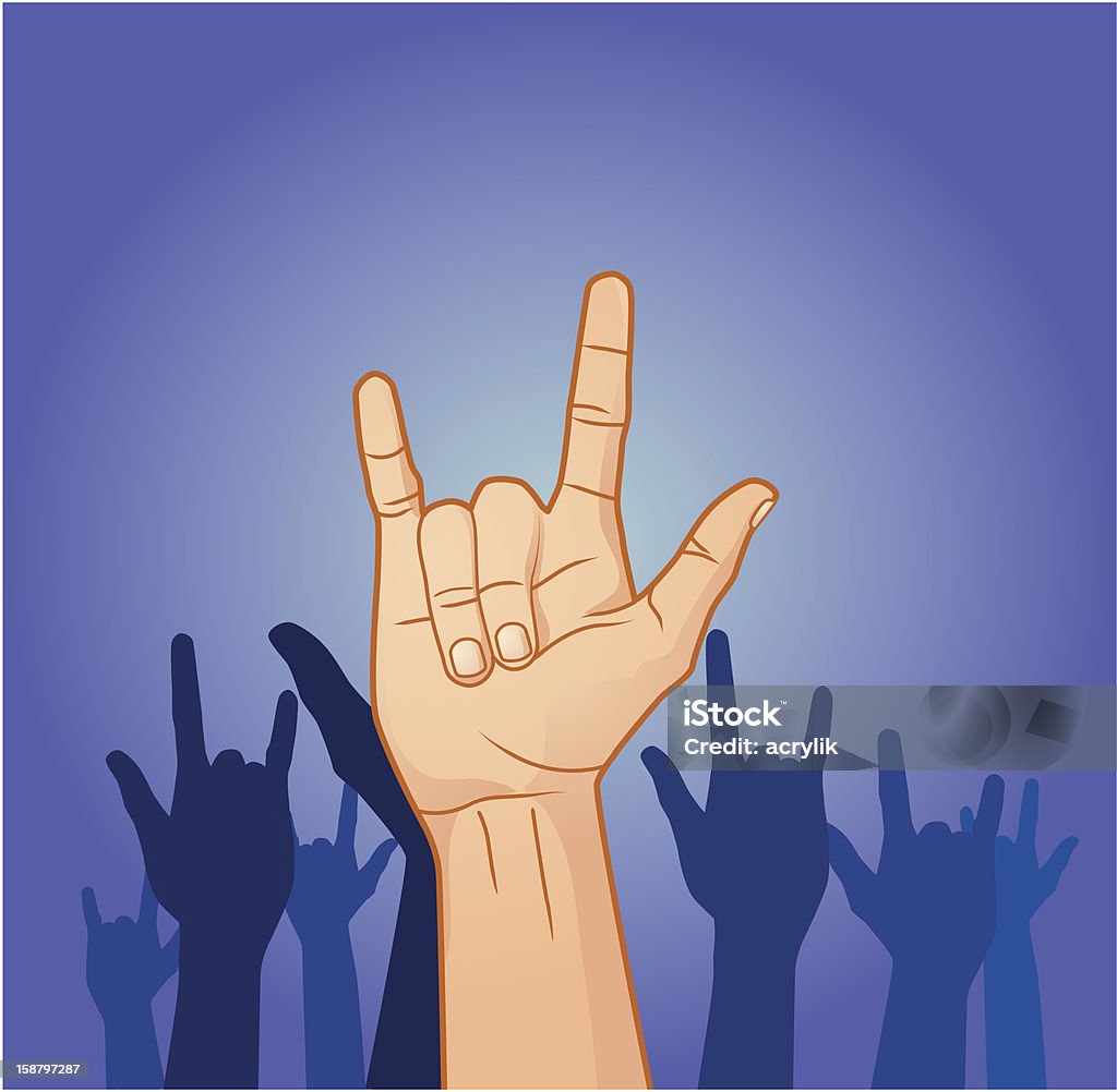 Love Rock Hand Sign Vector illustration of hands doing an "I love you" or "Rock" sign. Black Color stock vector