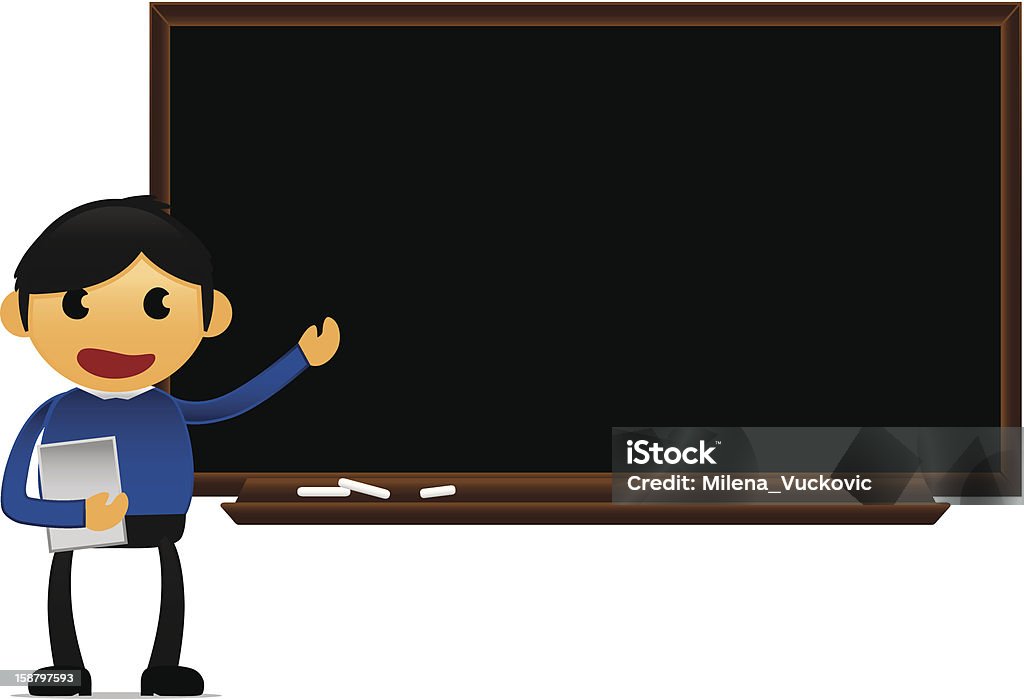 教育教師黒板に位置 - 1人のロイヤリティフリーベクトルアート