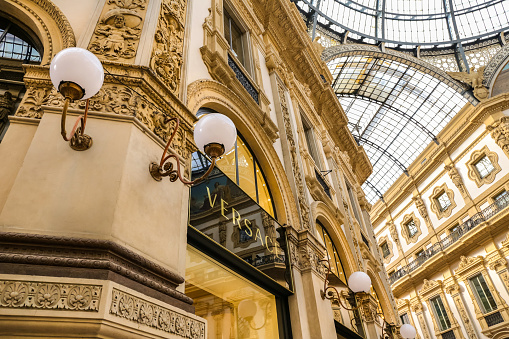 Milan, Italy - March 24, 2018:  Galleria Vittorio Emanuele II in central Milan, Italy.