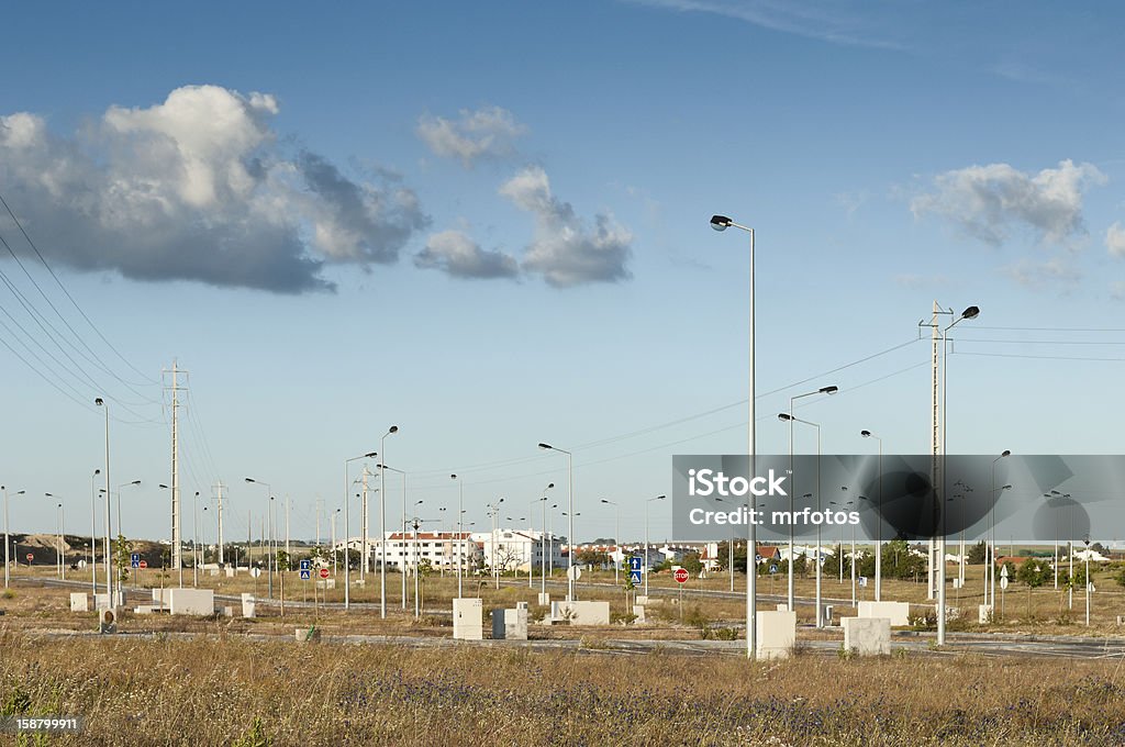 Vacant industrial lots Fully infra-structured vacant lots ready for construction in the industrial park of Evora, Portugal Abandoned Stock Photo