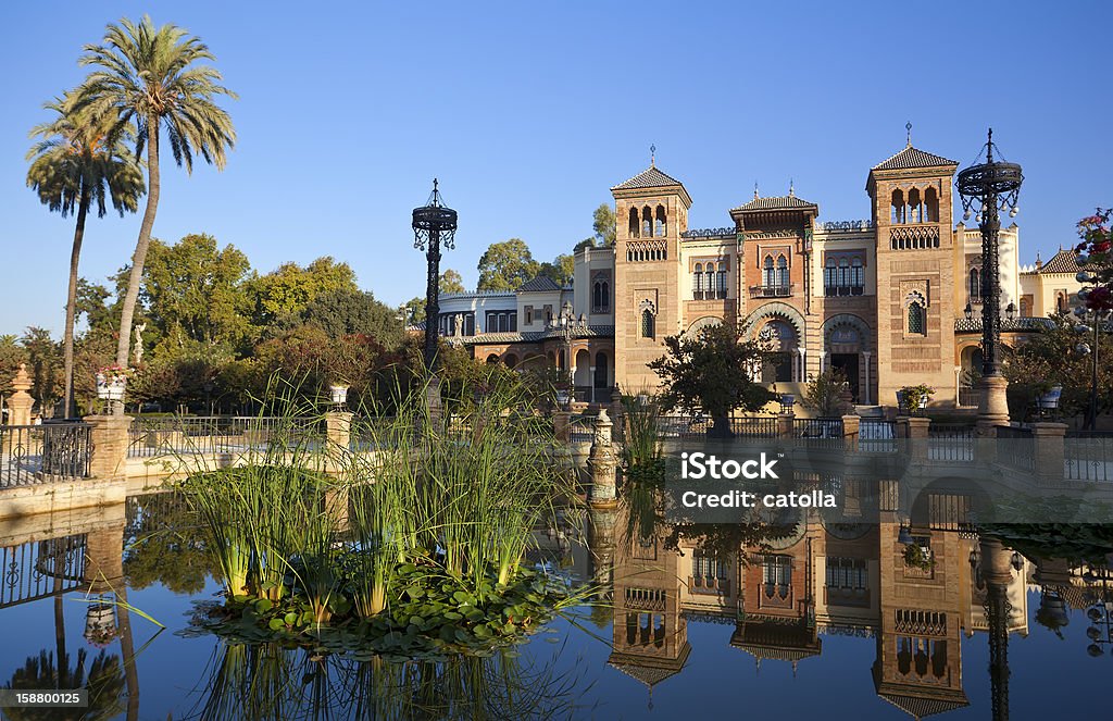 Plaza de América no Parque Maria Luisa - Foto de stock de Sevilha royalty-free