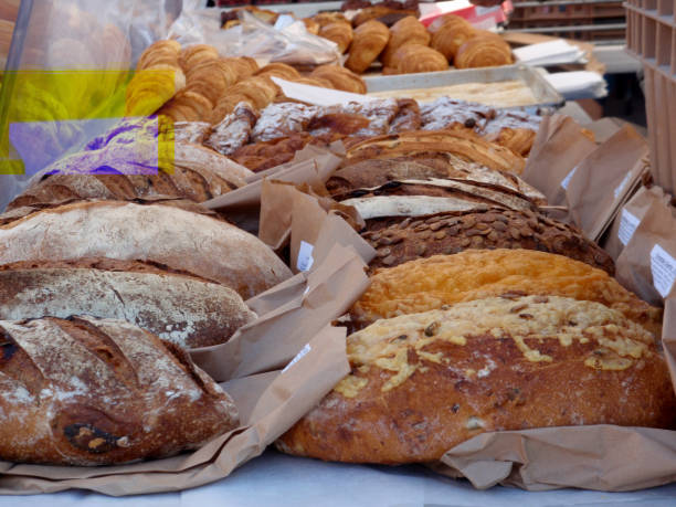 istock Bread and pastries for sale at a bakery 1588018961
