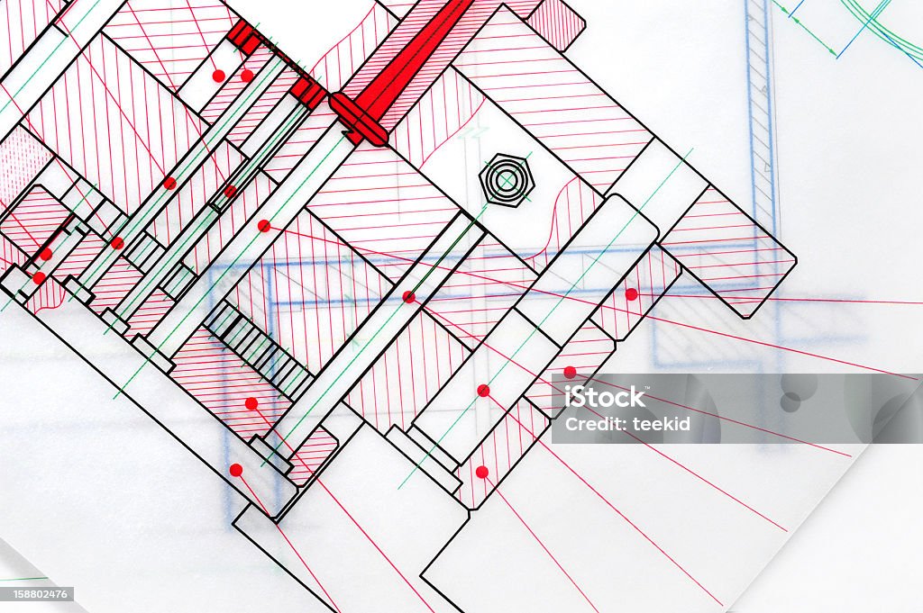 Projeto para a construção de Semi-transparente papel alumínio - Foto de stock de Plano - Documento royalty-free