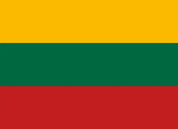 Vector illustration of Flag of Lithuania