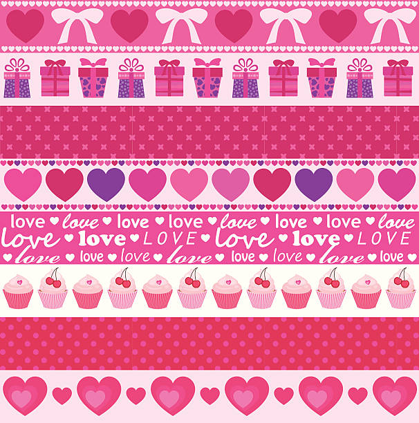 collection of vector valentine ornaments vector art illustration