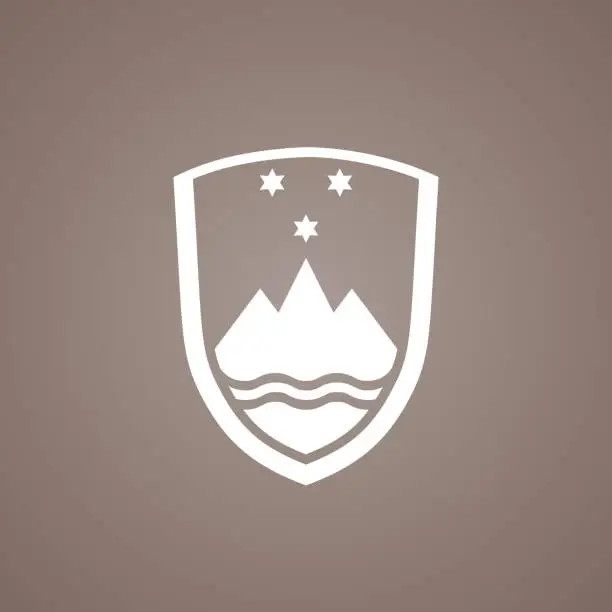 Vector illustration of Coat of arms from the flag of Slovenia