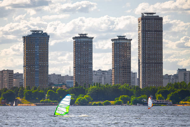 istock Moscow, Russia - July 04, 2023: windsurfer on the river 1588097181