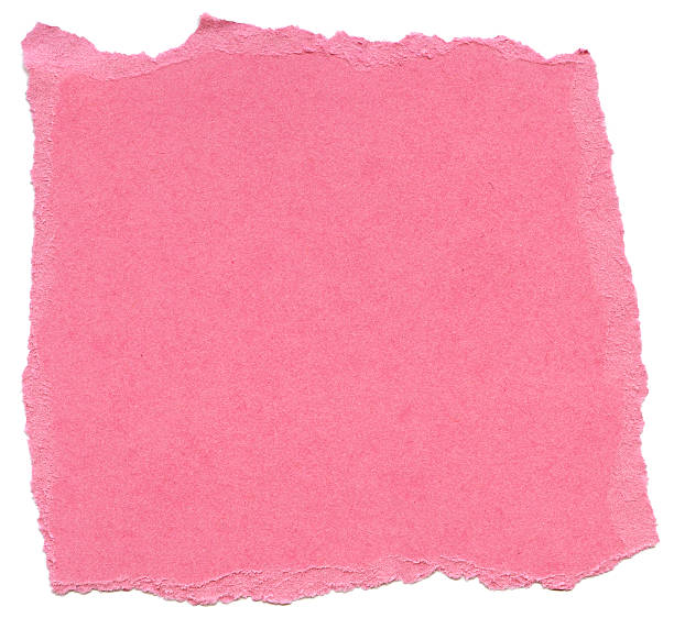 Texture of honeysuckle pink fiber paper with torn edges.