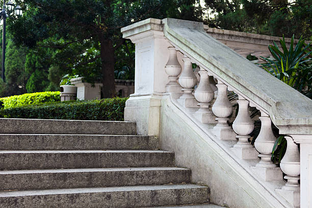 Steps and banister stock photo