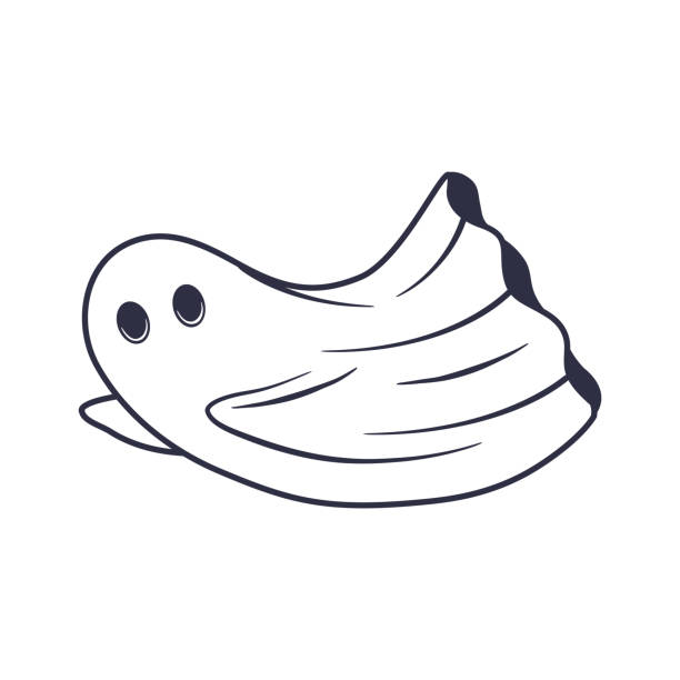 illustrazioni stock, clip art, cartoni animati e icone di tendenza di logo flying ghost, icona. fantasma isolato su sfondo bianco. illustrazione vettoriale - fantasma