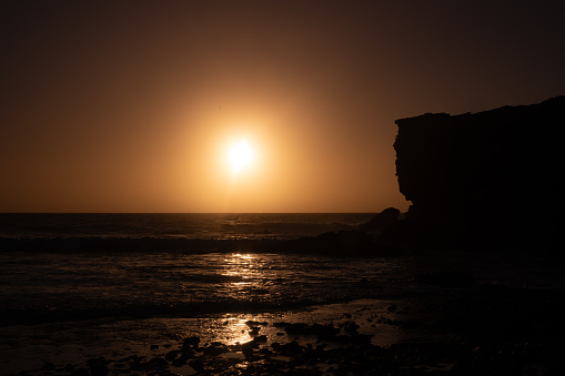 Sunset from the beach at La Pared, Fuerteventura, Canary Islands, Spain
