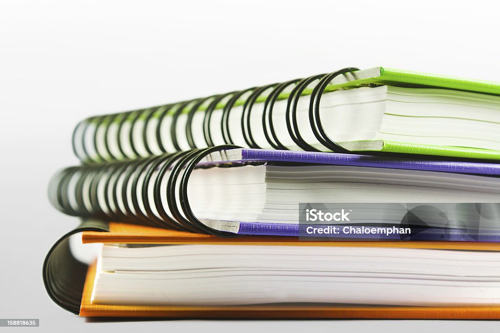 stack ring binder Buch oder notebook isoliert auf weiss - Lizenzfrei Bildung Stock-Foto