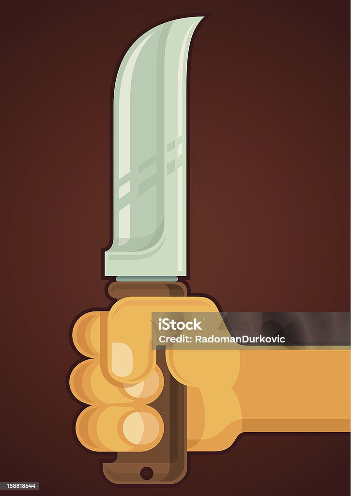 Illustration of a knife. Hand holding a knife. Vector illustration. Blade stock vector