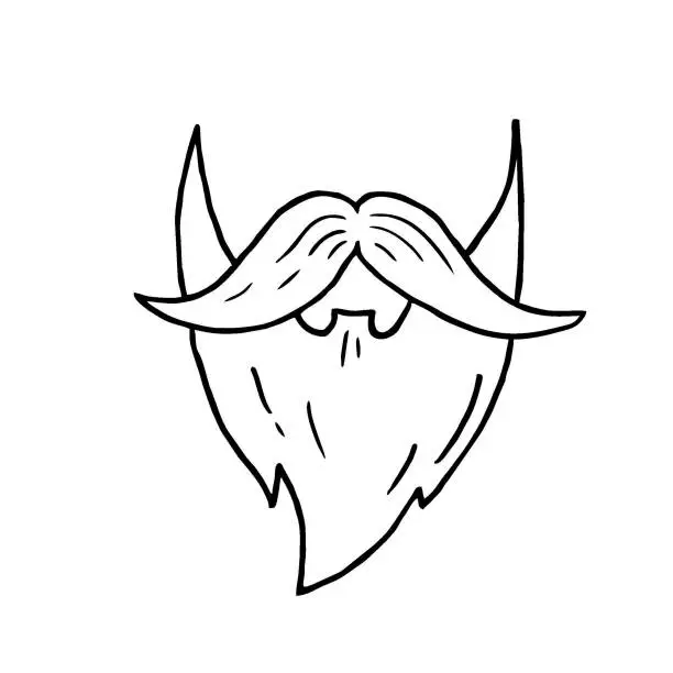 Vector illustration of Hand drawn beard