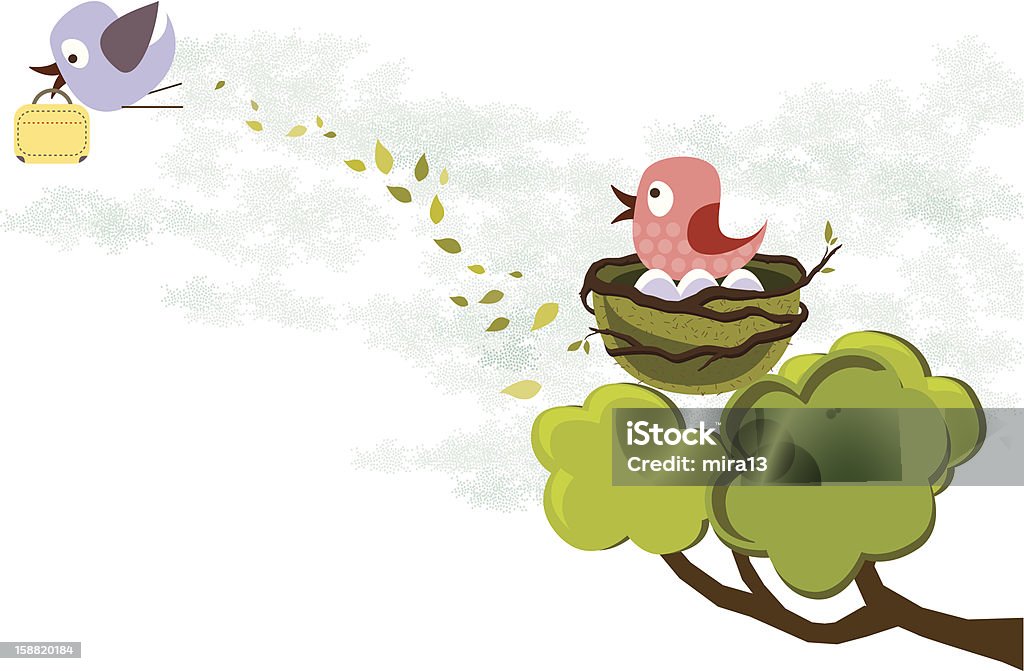 Problème de birdies famille - clipart vectoriel de Adulte libre de droits