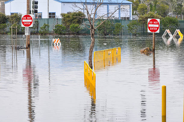 istock Flooded area with Do Not Enter signs 158820192