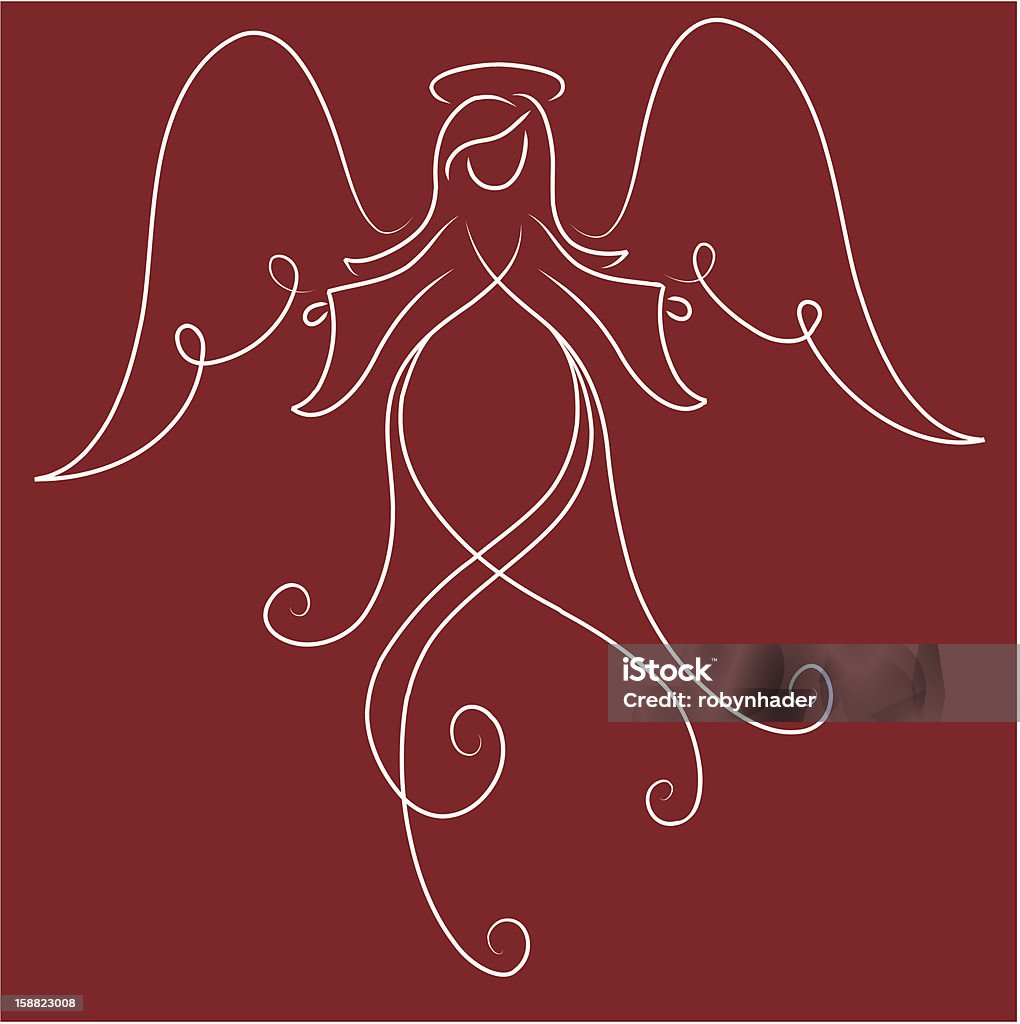 Swirly Angel - clipart vectoriel de Ange libre de droits