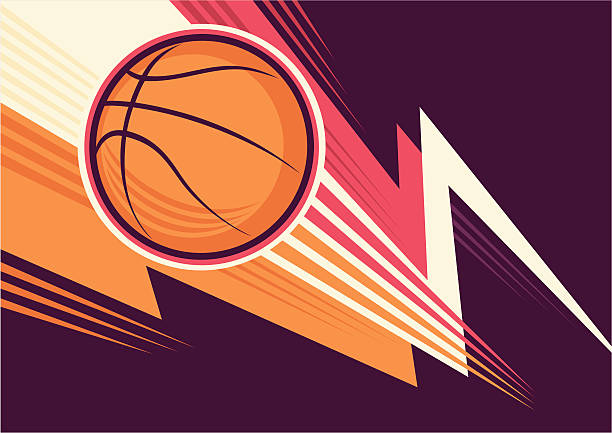 Basketball poster in color. Basketball poster with colorful abstraction. Vector illustration. basketball ball illustrations stock illustrations