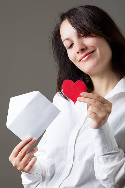 istock Woman with Heart and Envelope 158825131