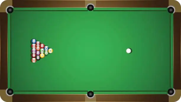 Vector illustration of Pool table