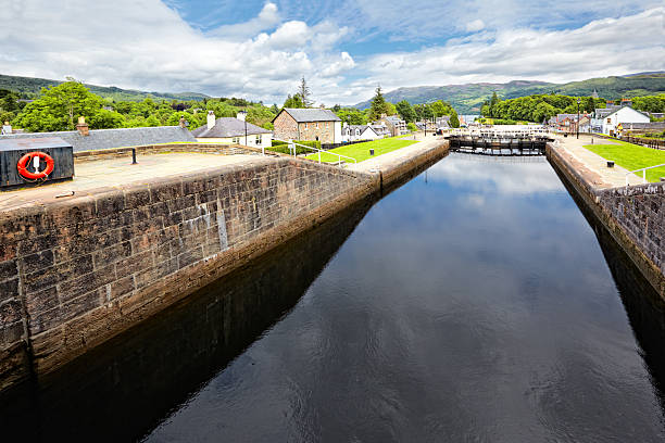 Caledonian Canal at Fort Augustus , Scotland Caledonian Canal at Fort Augustus , Scotland fort augustus stock pictures, royalty-free photos & images