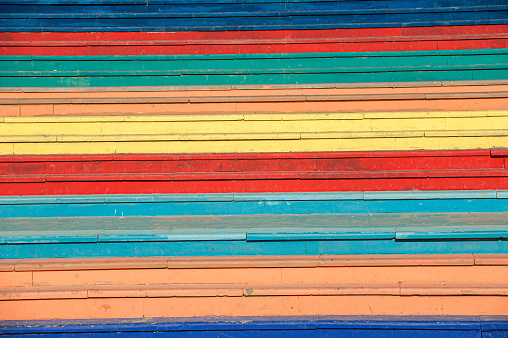 Colorful street steps