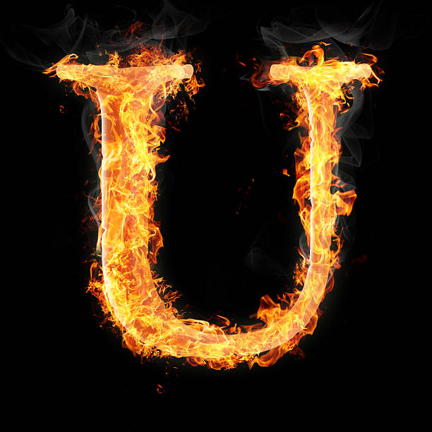istock Fonts and symbols in fire 158832079