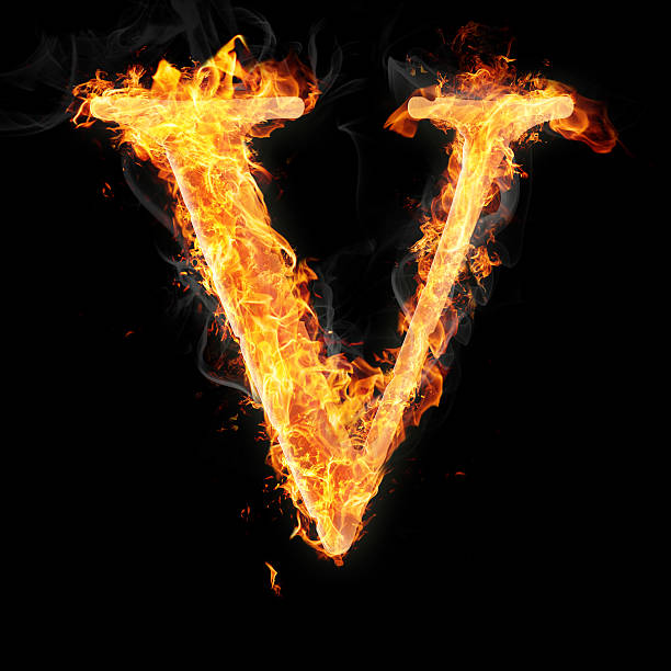 istock Fonts and symbols in fire 158832081