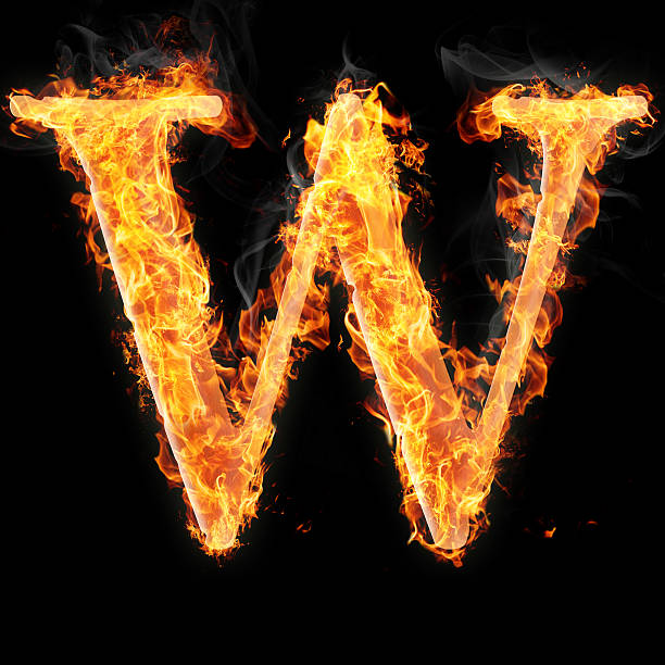 istock Fonts and symbols in fire 158832082