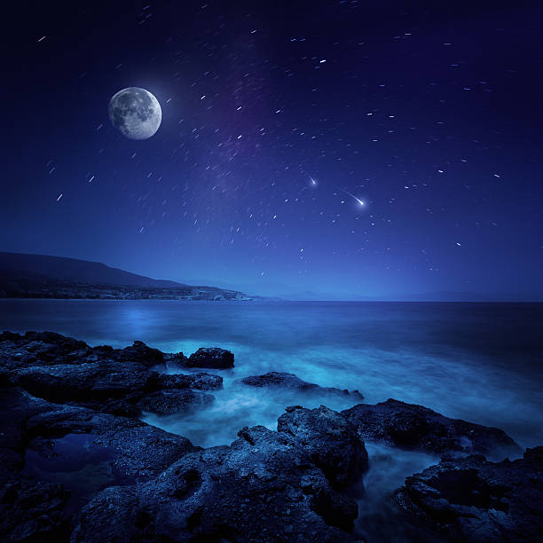 Night shot of sea