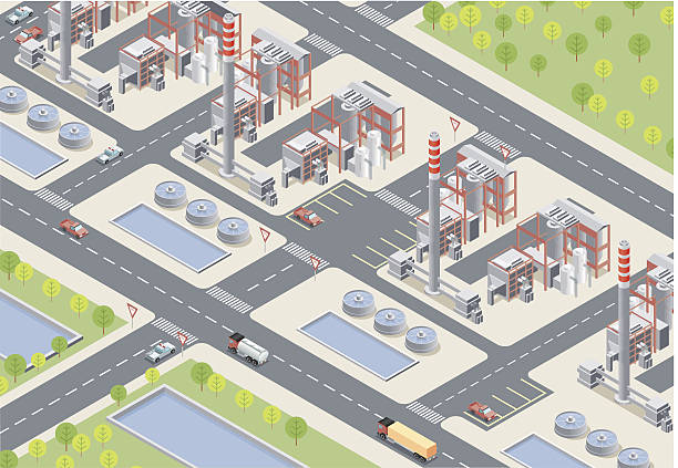 Isometric, Power Station Isometric, Power Station, made in adobe Illustrator (vector) gas fired power station stock illustrations