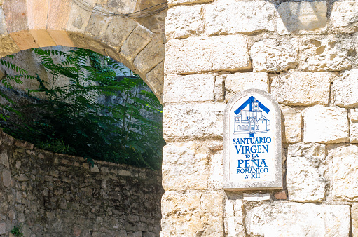 Sepulveda, Spain - September 12, 2021: Architectural details in the medieval town of Sepulveda, located in the province of Segovia, Castile and Leon, in central Spain