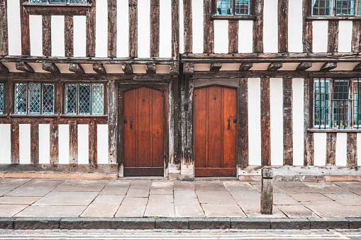 English typical Tudor corner house - Shakespeare's birthplace