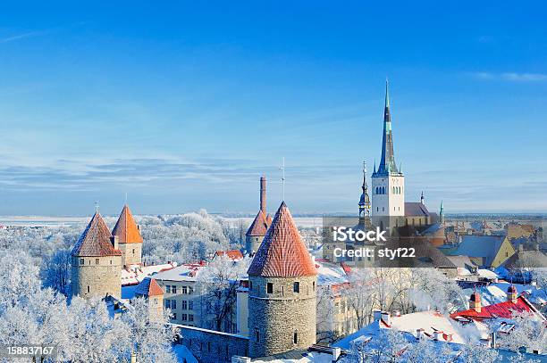 Old Town Stock Photo - Download Image Now - Tallinn, Winter, Snow